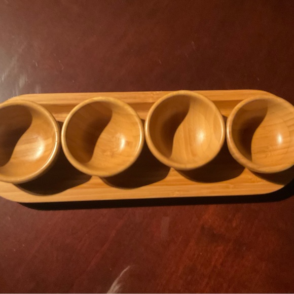 Pampered Chef Kitchen Pampered Chef Bamboo Cheese Platter And Dip